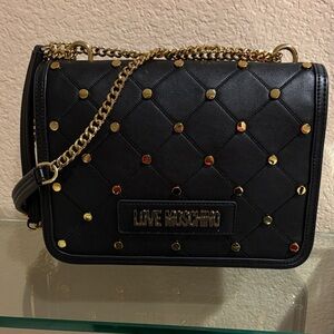 Love Moschino Black Studded Crossbody Bag